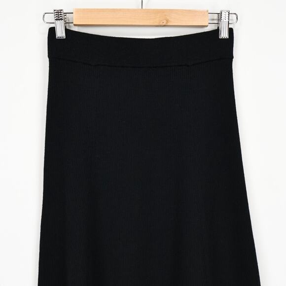 NWT Madewell Merino Wool Blend Pull-On Maxi Sweater Skirt True Black Size XS - Picture 7 of 11